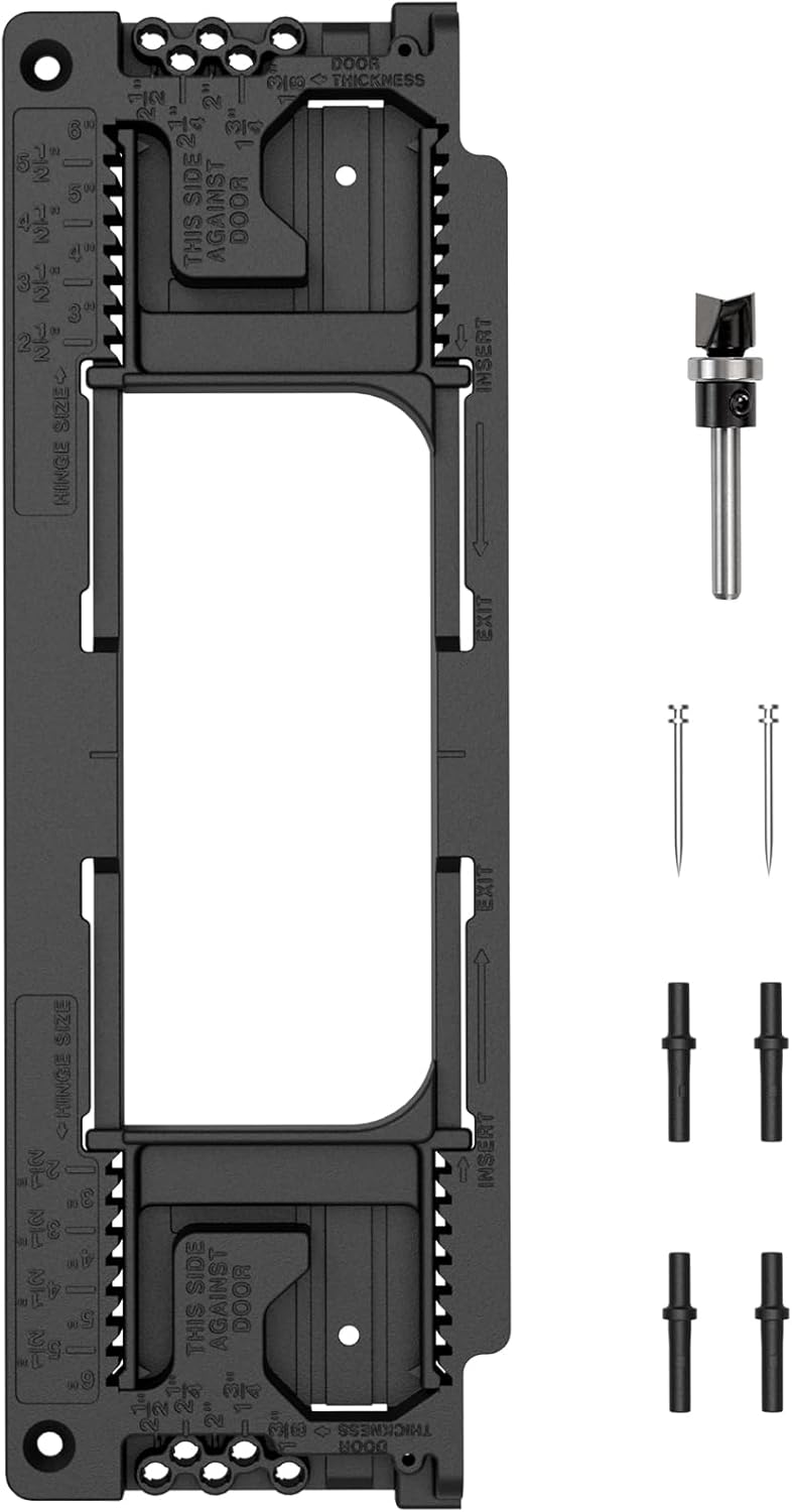 Sebupar Door Hinge Jig, Door Hinge Mortiser Hinge Installation Kit, Hinge Jig for Door and Door Frame/Jamb, Fits for 8 Hinge Sizes from 2-1/2" to 6" and 5 Door Thickness from 1-3/8" to 2-1/2". - Image 1